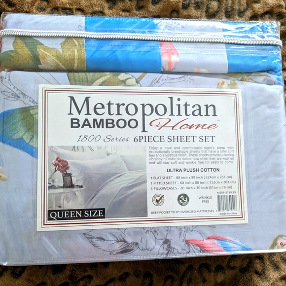 QUEEN Metropolitan Bamboo Sheet Set 6 Pieces - Picture 2 of 2
